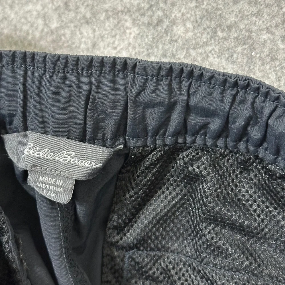 Eddie Bauer Ripstop Tech Shorts Mens Large Dark Navy Blue Belted Cargo